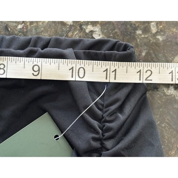 Womens Black Ruffle Skirt Side Slit Elastic Waist Maxi Midi Sz XS Gothic Witchy - Picture 8 of 11